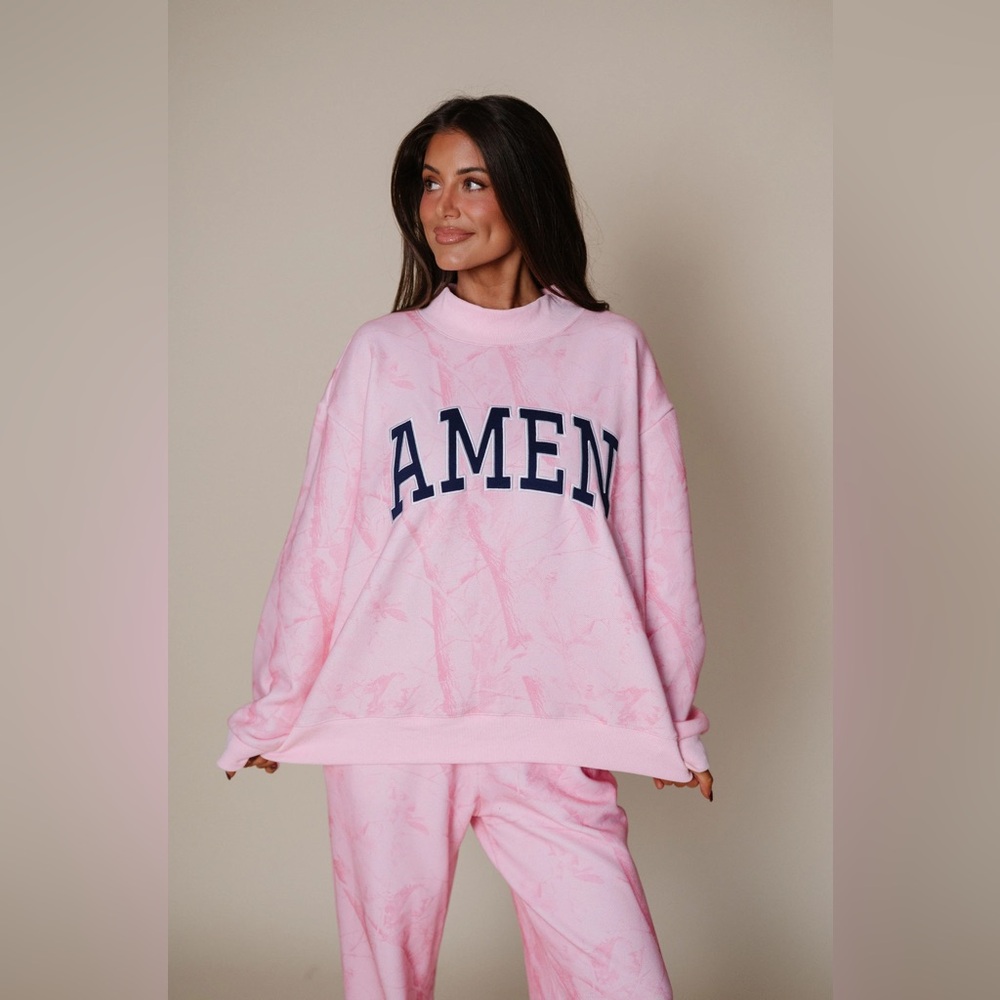 Amen Pink Camo Graphic Hoodie XS